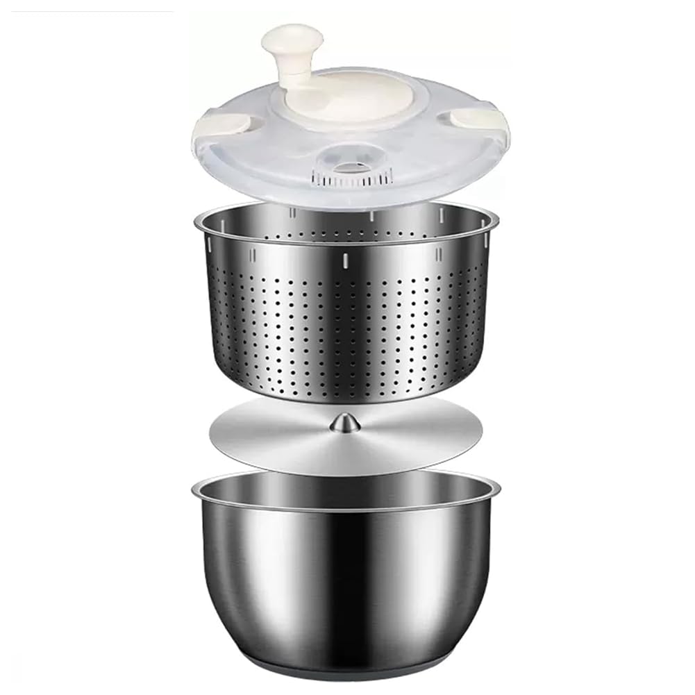 6L Stainless Steel Salad Spinner Vegetable