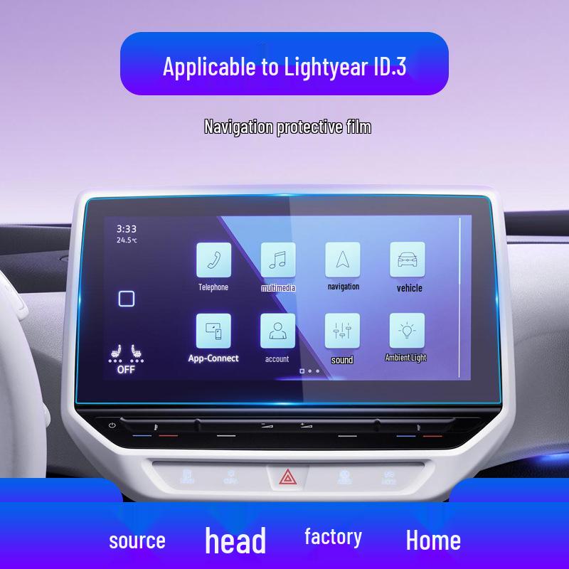 Car Accessories: Tempered Film Instrument & Protective Sticker for Guanghe ID3, ID4X, ID6X Navigation and Central Control Screens