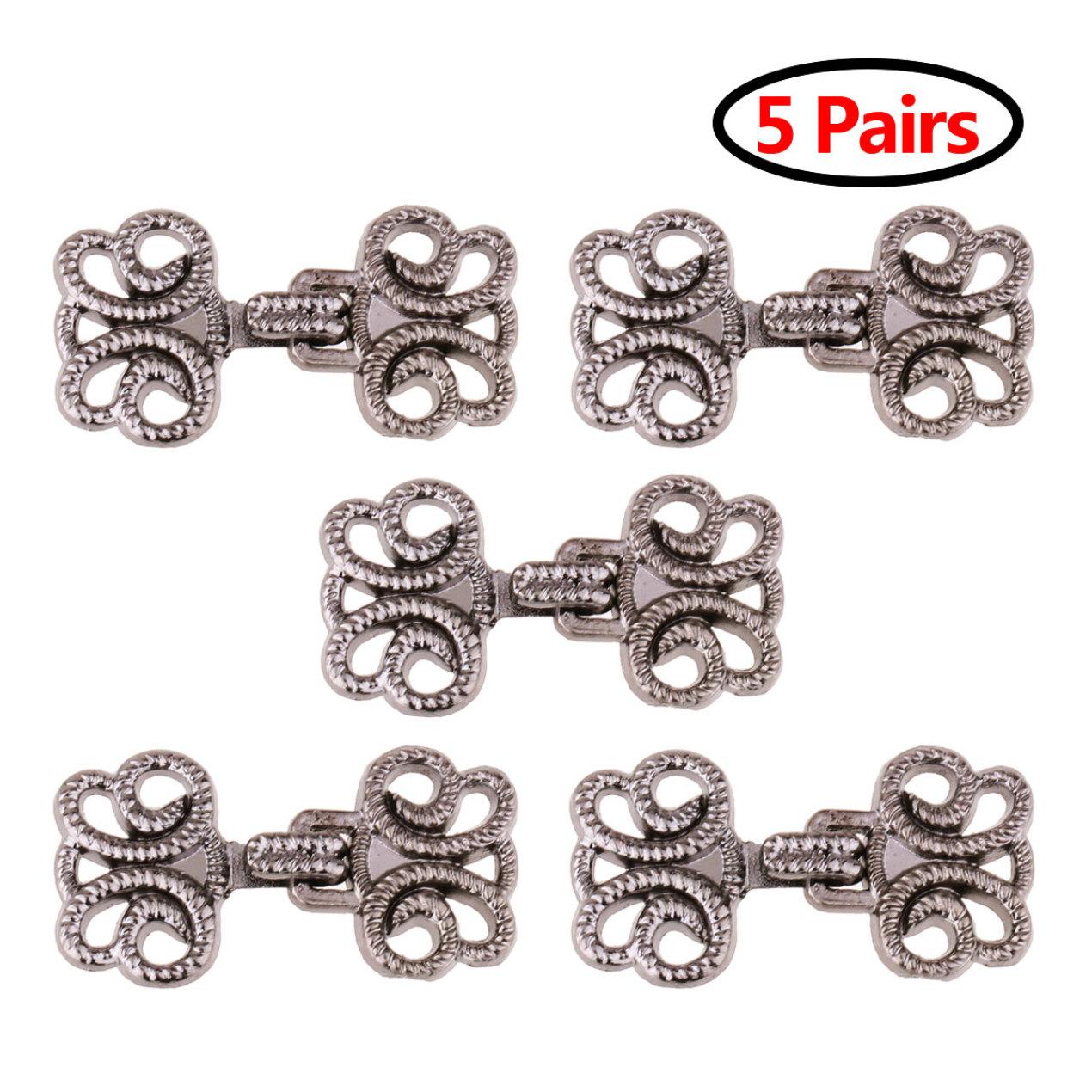 

5 пар накидки с вихревыми цветами или застежек для плаща, пришейте крючки и зажимы для кардигана с проушинами