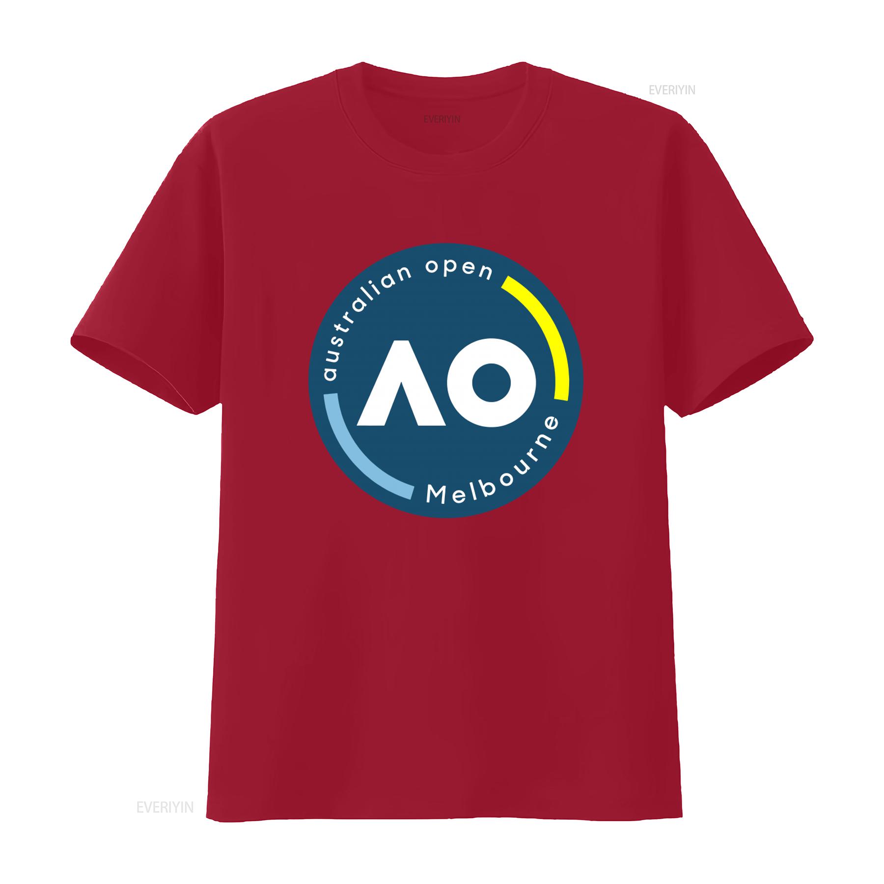 Australian Open AO Tennis Tournament Logo T shirt for Youth Adult White Sizes S 4XL vintage Washed Slightly fashion Versatile S