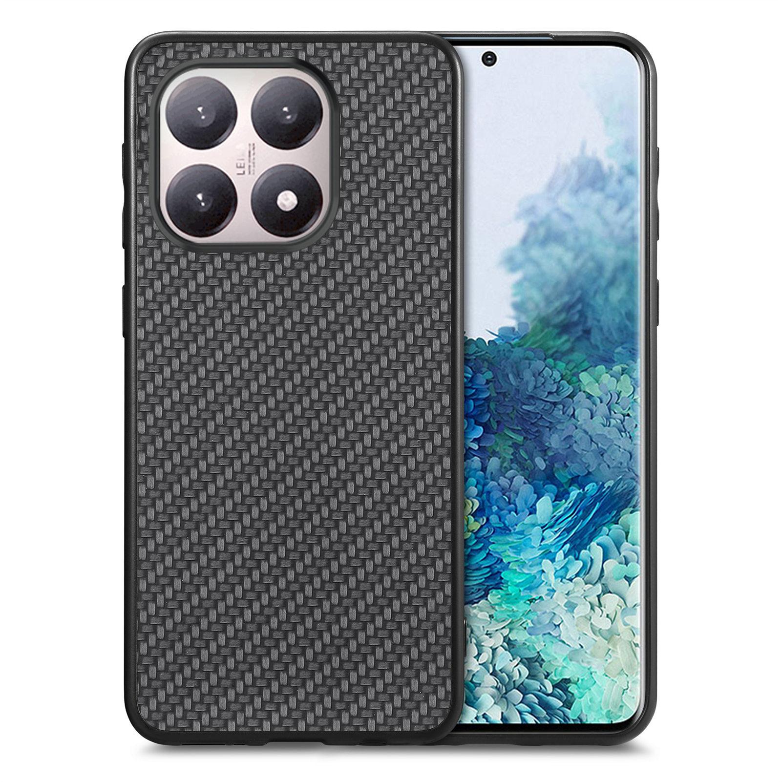 For Xiaomi 15T Case Carbon Fiber Texture PU Leather + PC + TPU Phone Cover