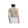 Adidas Originals 3-Stripes Top Padded Tank Fashion Casual Striped Sleeveless Sports Vest Women Tops Pebble-Grey KB6419
