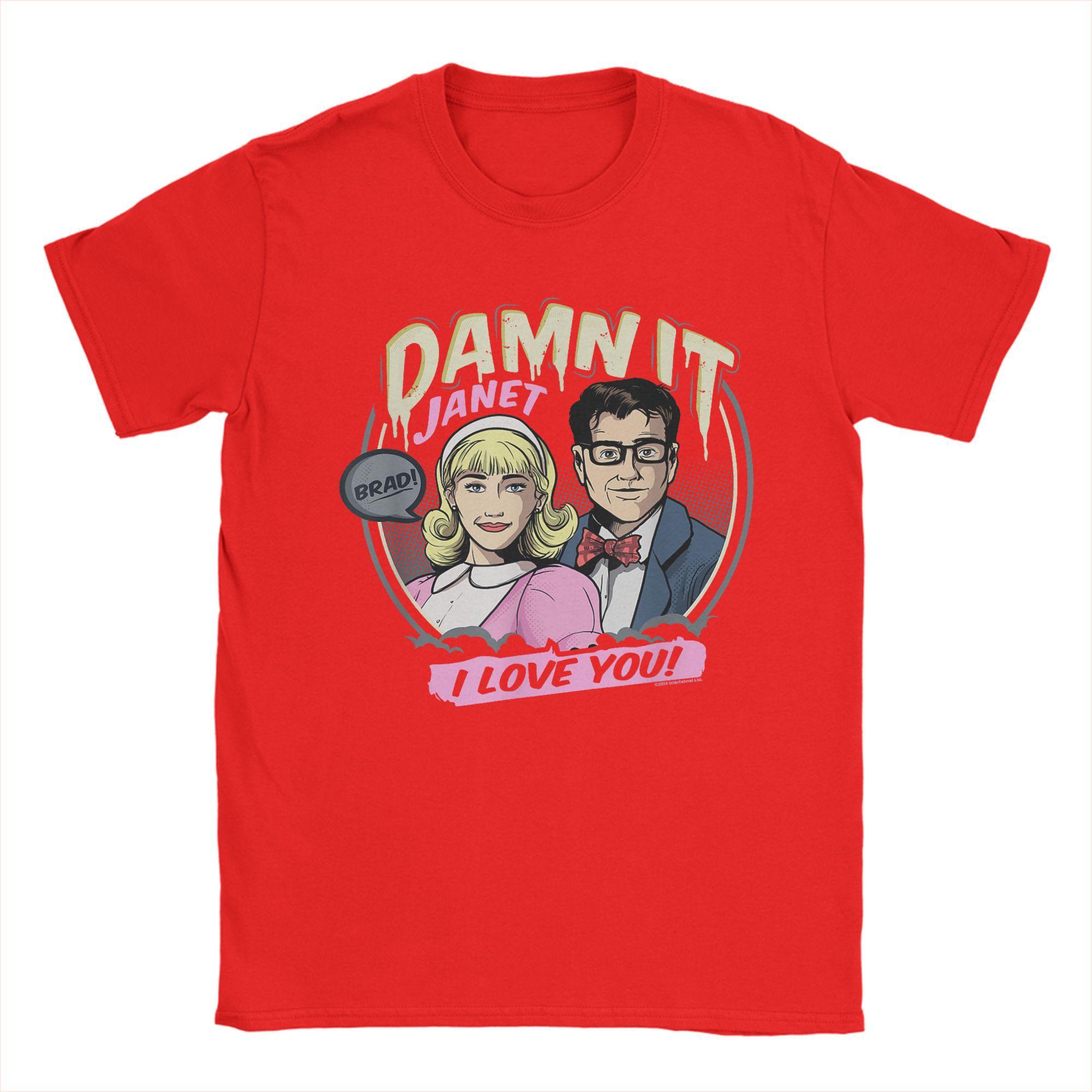 The Rocky Horror Show Damn It Janet Love Men T Shirts Funny Tee Short Sleeve Crewneck T-Shirts Pure Cotton 4XL 5XL 6XL Clothes S