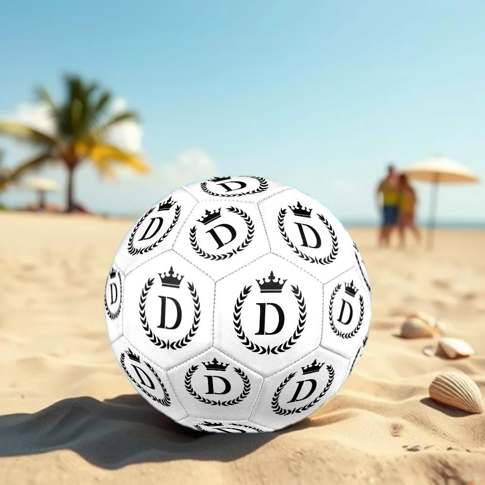 Royal Initial Crest Patterned Soccer Ball Suitable For Outdoor Training And Recreational Playparkbeach Football Durable A Great Gift For Soccer