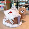 Plush Bear Cake Decor Toy With Soft Short Plush For Birthday Celebrations