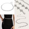 Metal Chain Star Waist Belt For Dresses With Hook Closure Stylish Summer Accessory