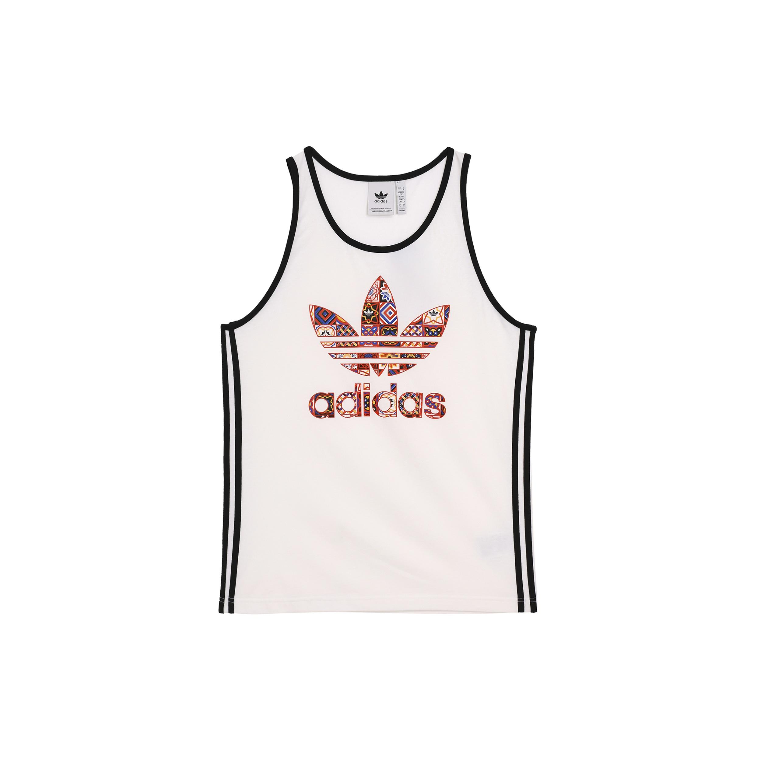adidas originals WxE Tank 3S Funny Logo Printing Sports Vest White Men s H43942 M