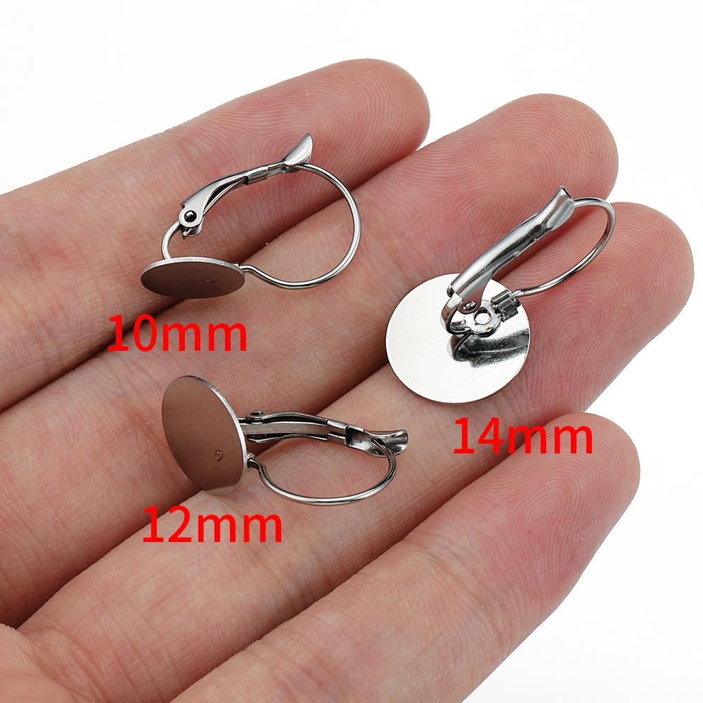 20pcs/10pcs Stainless Steel French Earrings Base Lever Back Ear Wire Hoop Open Loop Earring Hooks for Jewelry Making DIY