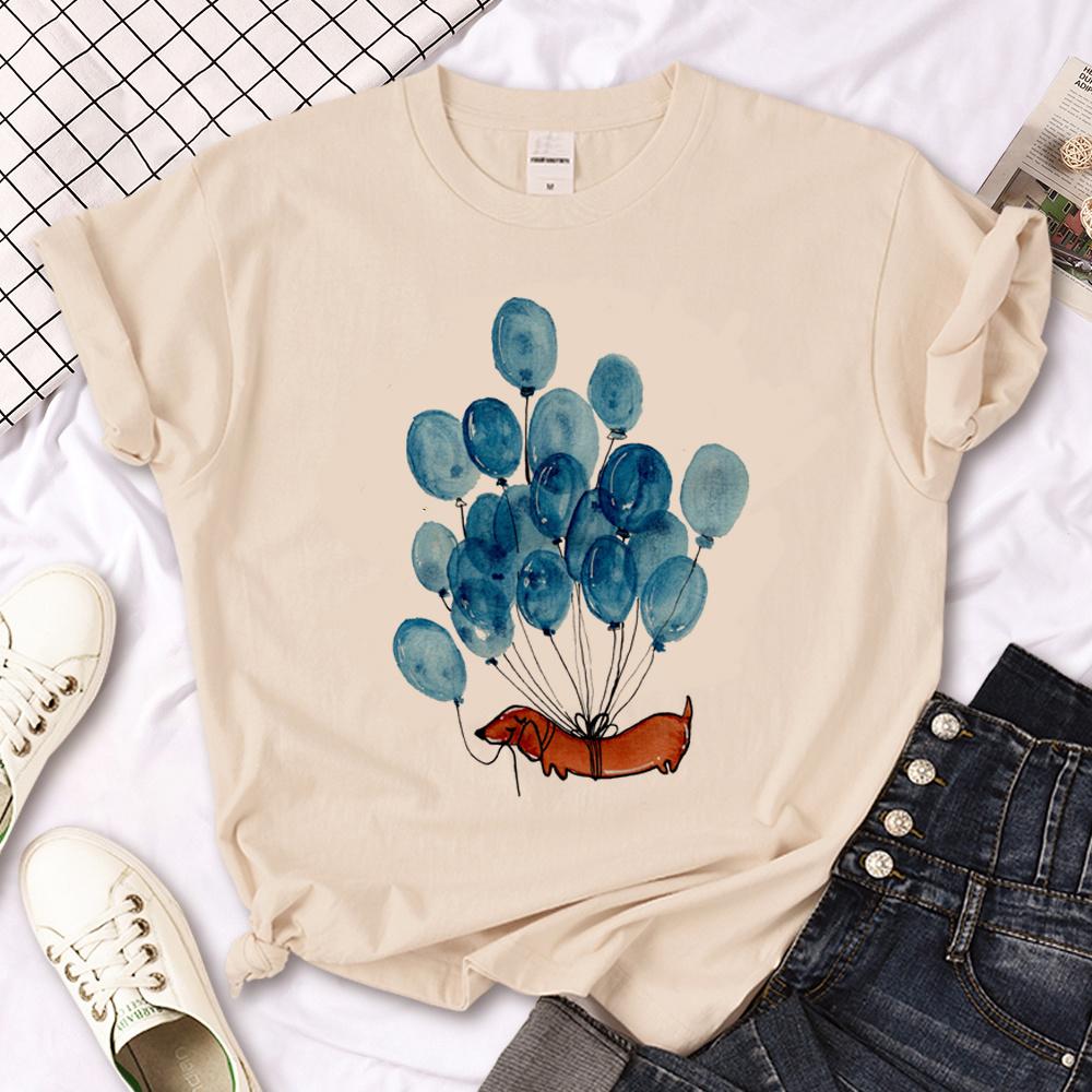 Dachshund Top Women Streetwear Summer Funny Tshirt Girl Graphic Clothes
