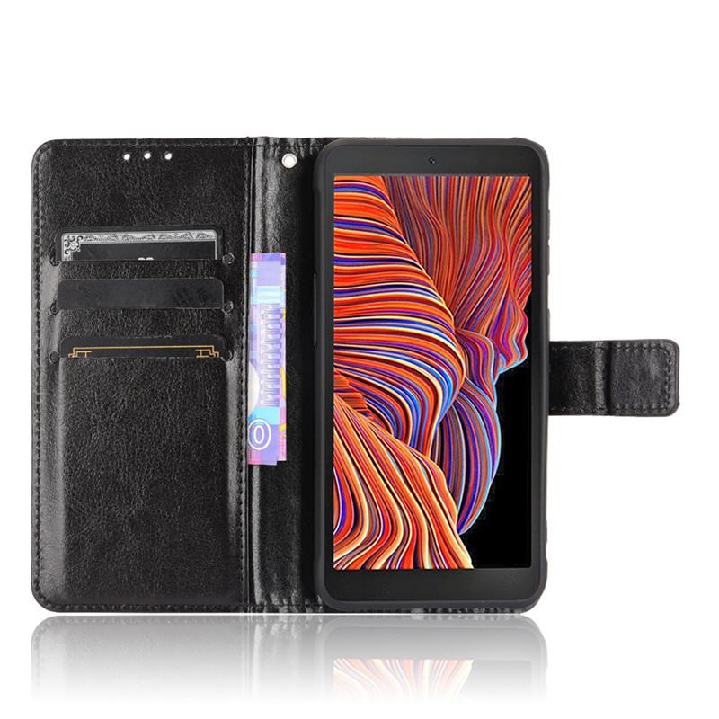 Suitable for Samsung Galaxy Xcover7 Pro phone case, Xcover5 crazy horse pattern card slot flip phone case
