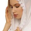 Delicate Lace Trim Veil for Ladies Summer Lightweight Veils Wedding Party Sunproof Anti-uv Scarf with Floral Pattern