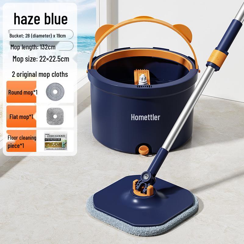 Meitianle Rotating Mop: Clean & Dirty Separation, Lazy Household Cleaning Tool, Durable Pole, Trending Item.