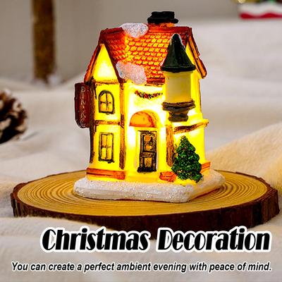 Neues LED Leuchtendes Partydekor Szene Zug Leuchtende Dekoration-Zubehör Haus Geschenke Tischplatte Weihnachtsdorf Kleine Ornament Jahr