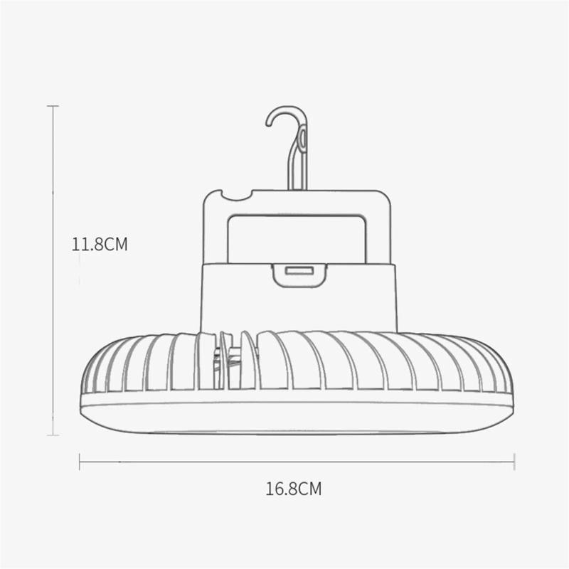 Outdoor Portable Camping Fan With Led Lantern 3 Speed Quiet Usb Rechargeable Mini Fan With Hanging