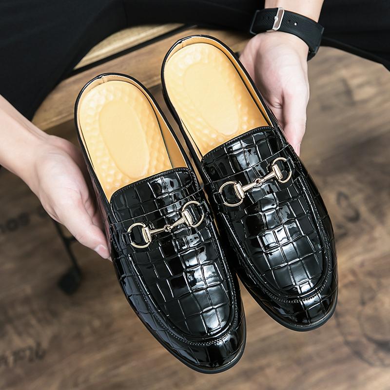 Men's Fashion INS British Style Slip-on Half Slippers Casual Shoes