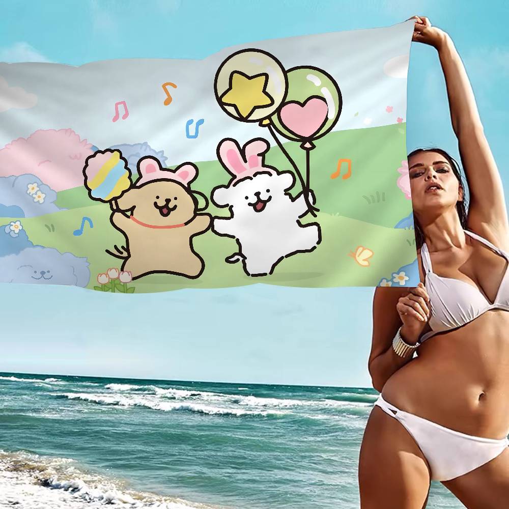 Cute M-Maltese Bath Towel Microfiber Soft Water Absorbing Breathable For Girl Kids Decorative Cartoon Beach Towel