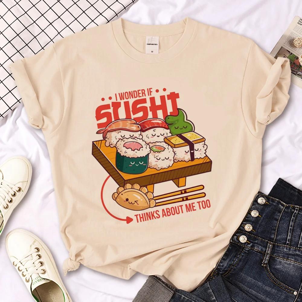Sushi Shirt T Shirt Women Manga Harajuku Streetwear T Shirt Female Funny Clothes