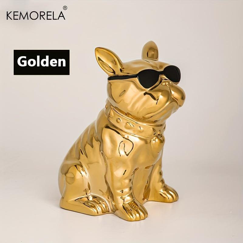 

1PCS Ceramic Dog Tissue Box Animal Storage Home Decor Desktop Statue Craft Cute Pet Ornaments золотистый