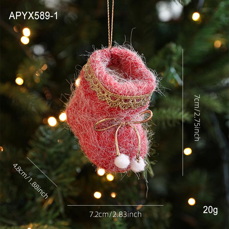 Plush Felt Christmas Ornaments: Gloves, Boots, Shoes, and Charms