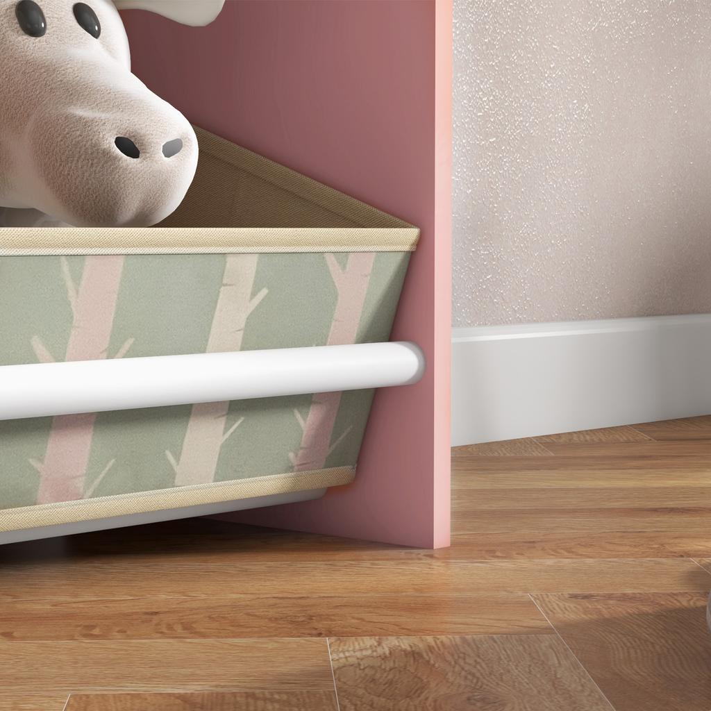 Children's Toy Storage Unit with Removable Shelves and Drawers. Pink