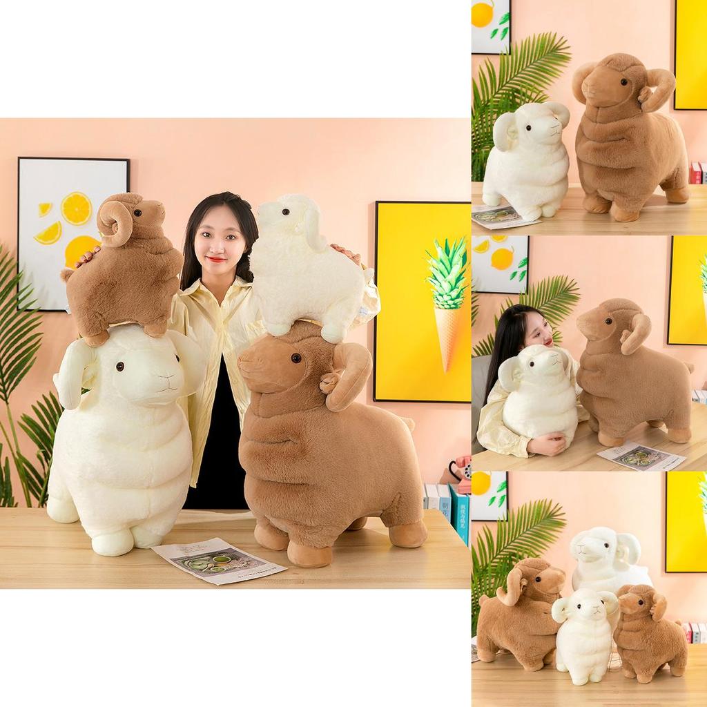 Adorable Realistic Plush Goat Stuffed Animal Toy For Kids Soft Home Decor Cushion