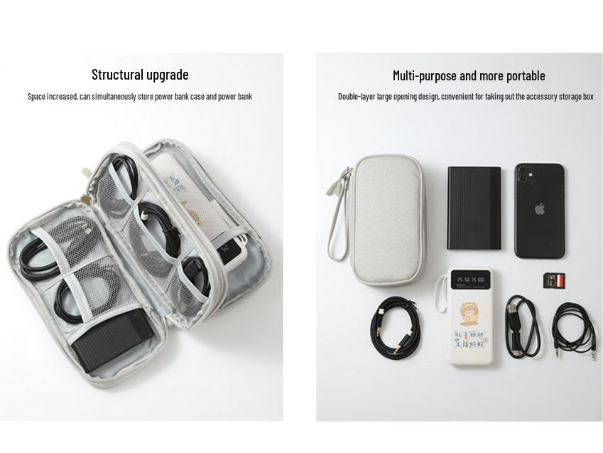 Portable Digital Accessories Bag: Multifunctional Storage for Cables, Power Banks & Earphones