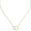 Pearl Decorated CD Pendant Metal Necklace Women Necklace Gold N3098WOMRS_D301