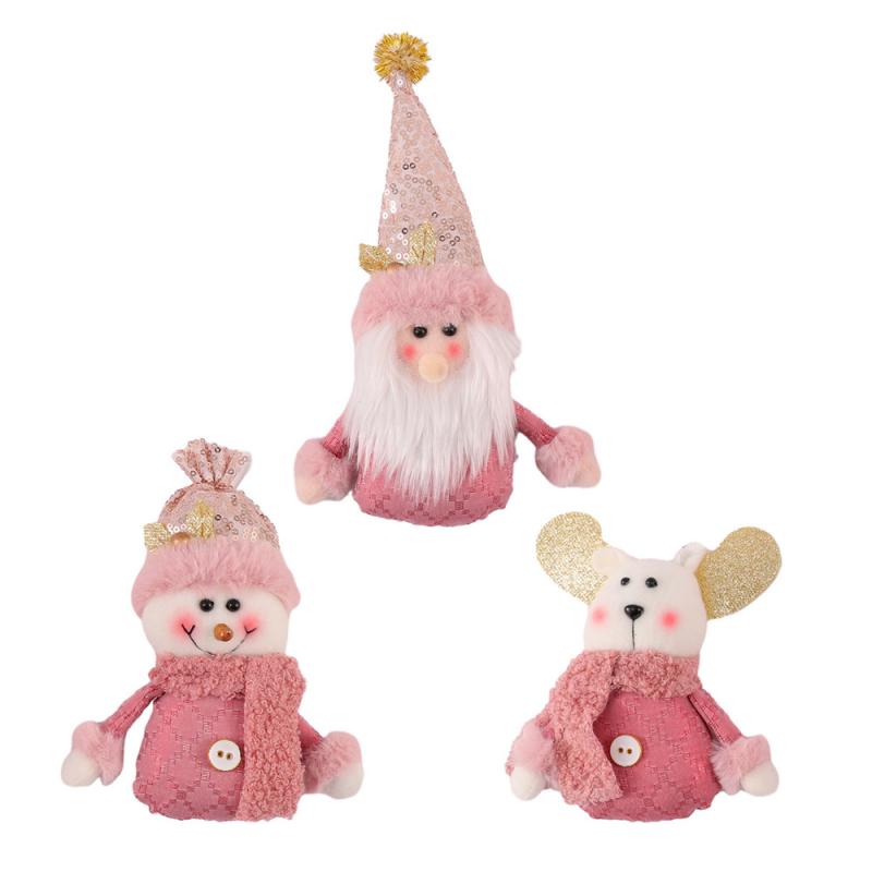 Christmas Pink Doll Decorations Deer Snowman Xmas Tree Decorations Santa Claus Gifts Ornaments for New Year Party Supplies
