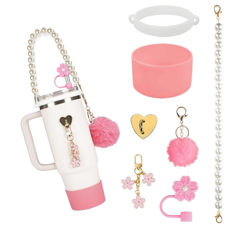 Water Bottle Holder with Handle Protective Silicone Sleeve Water Cup Accessory Silicone Texture for Decorating Bottle