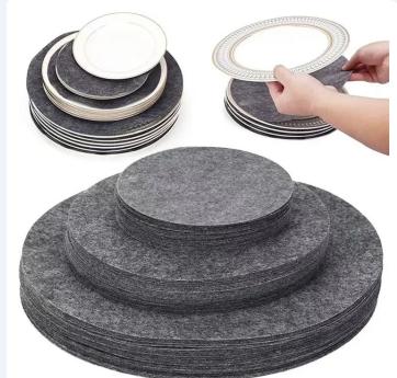 Plate Separator Pads 12 Pack Mixed Sizes 5/7.5/10.5 Inch for Stacking Dishes and Kitchen Cabinet Organization