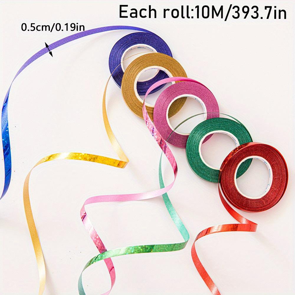 10-Colour Laser Ribbons (20pcs/Set) – Festive Party Decor Supplies for Balloon Strings, Crafts & Gift Wrapping