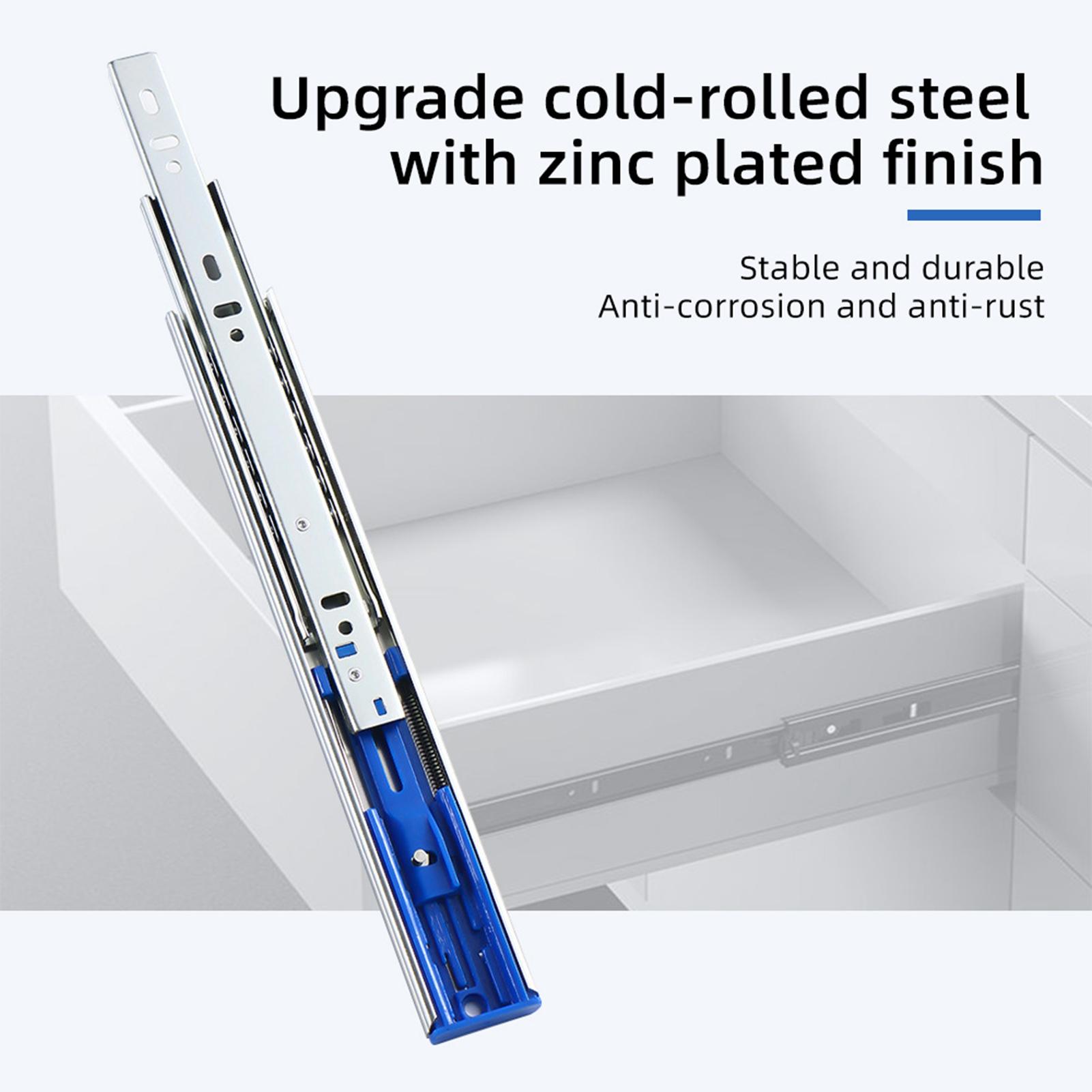 

2PCS Drawer Slides Heavy Duty Cold Roll Steel 12inch Silent Ball Bearing Bottom Mount Drawer Slides for Office