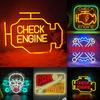 Check Engine Dimmable Neon Sign - Automotive Warning LED Light Car Decor for Garage, Bedroom, Bar Wall Art - USB Powered Gift