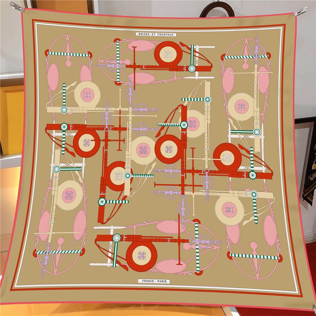 Design Luxury Twill Silk Women Scarf Sunscreen Foulard Shawl Hijab Female Hair Hijab Wraps Neckerchief Bandanda Echarpe