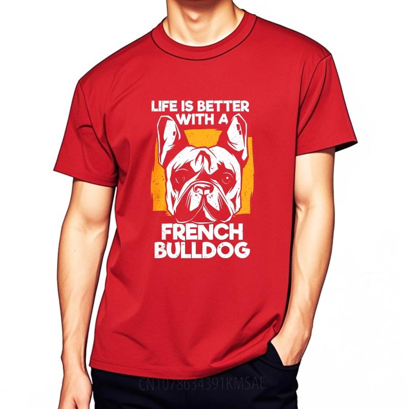 Black Summer For Him tshirt Life Is Better With A French Bulldog Short Sleeve Street Wear Round Neck Tops Brand Teeshirt S
