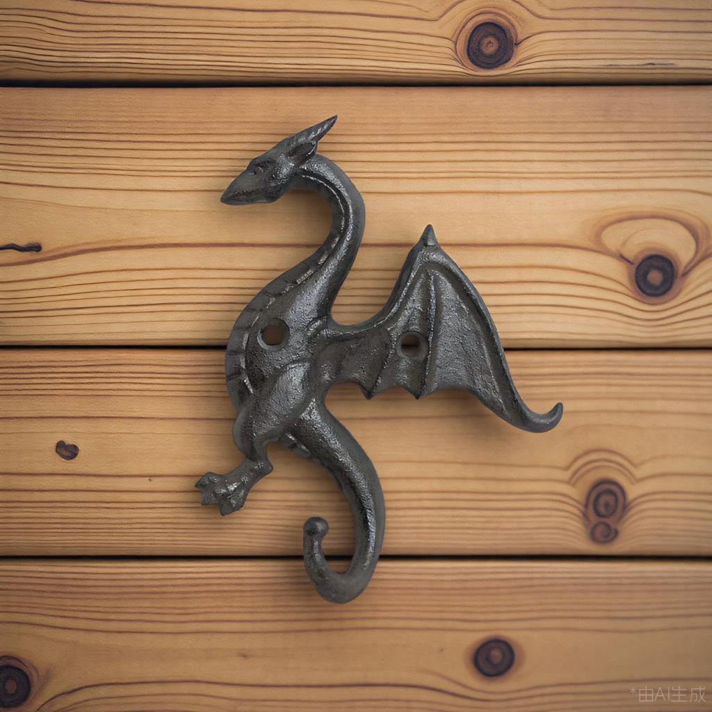 Dragon Wall Mount Hooks, Decorative Rustic Cast Iron Dragon Wall Mount Hanger Heavy Duty Shelf Bracket for Coat, Key, Hat Hanging