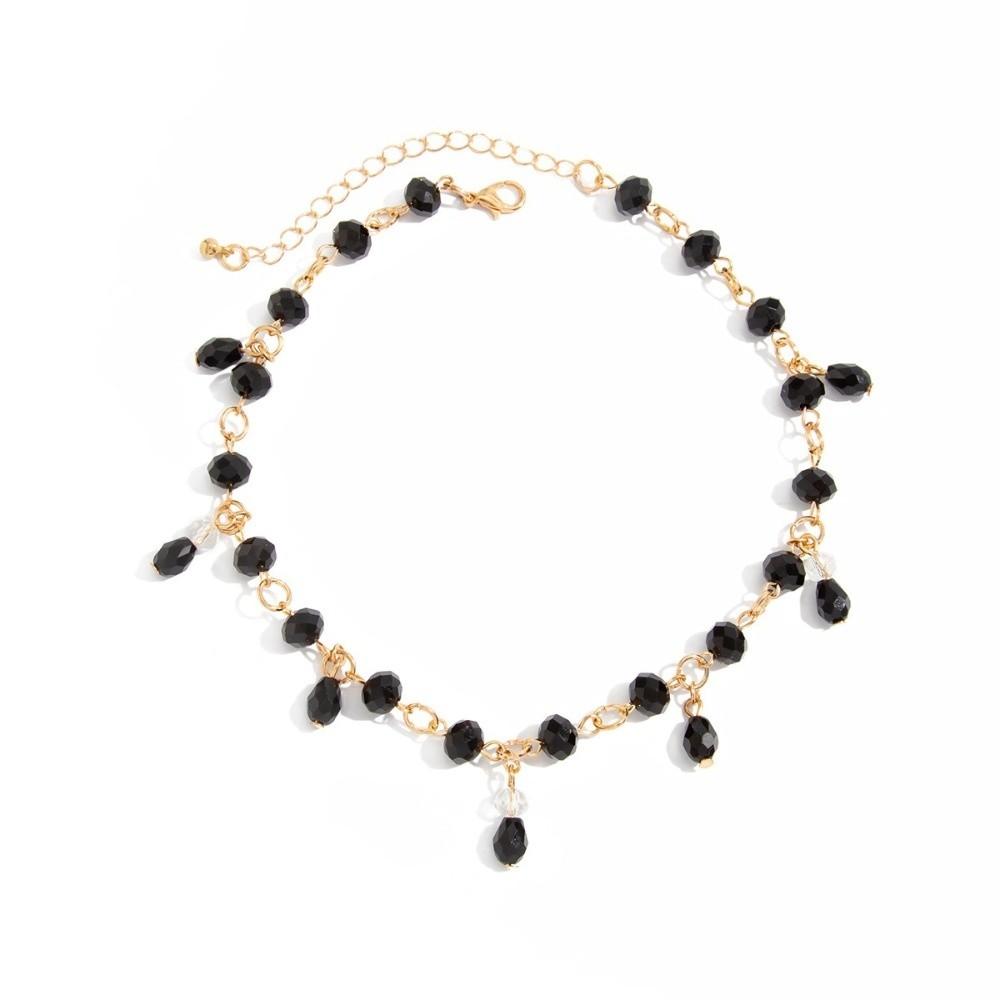 Red Crystal Bead Chain Tassel Drop Crystal Collar New Party Jewelry Night Event