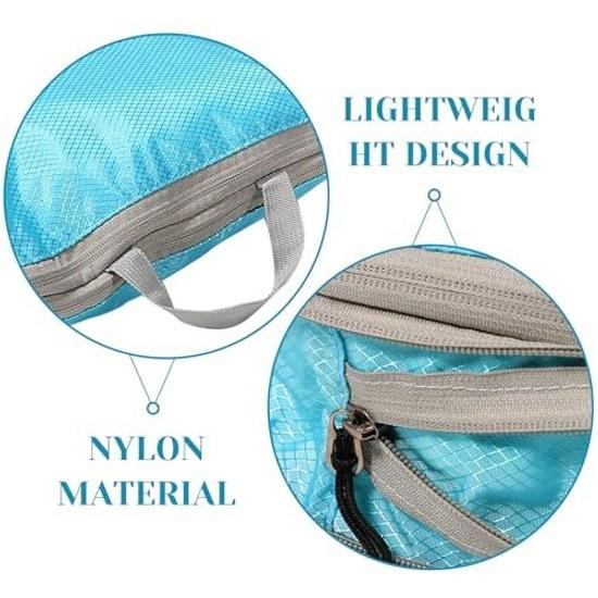 No-brand item 3 pieces made nylon material practical travel compression pouch convenient storage function organizing clothes cosmetics separately home