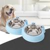 Double Dog Bowls Stainless Steel Pet Bowl Food Water Feeder for Cats Small Dogs