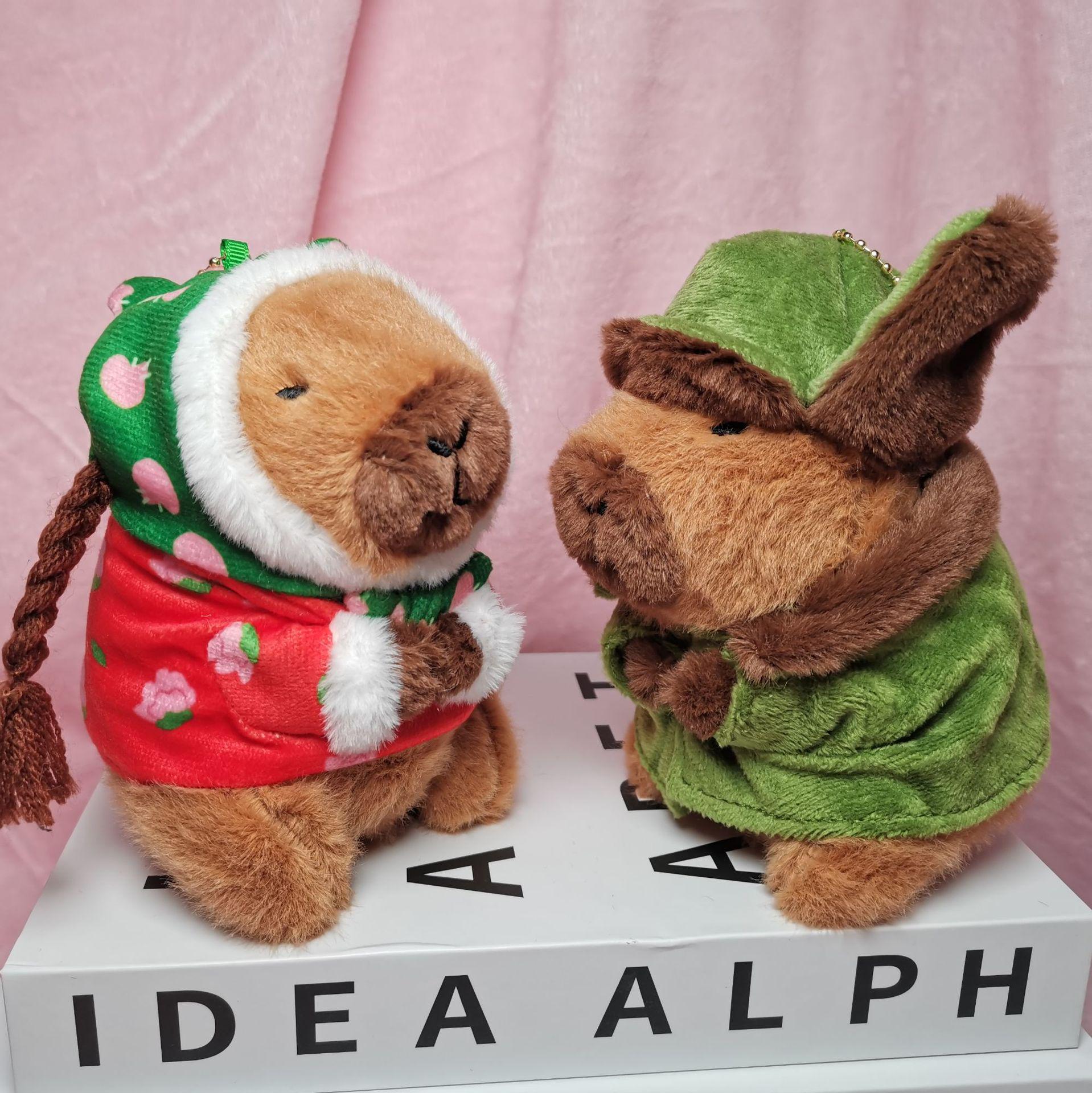 

Capybara Plush Toy with Floral Jacket and Army Coat 13cm