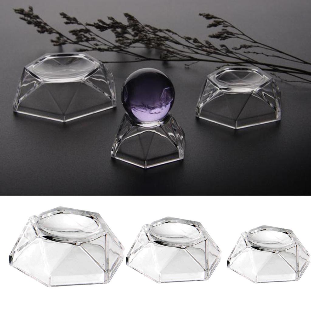 Acrylic Display Stand for Crystal Ball Marbles Sphere Transparent Pedestal