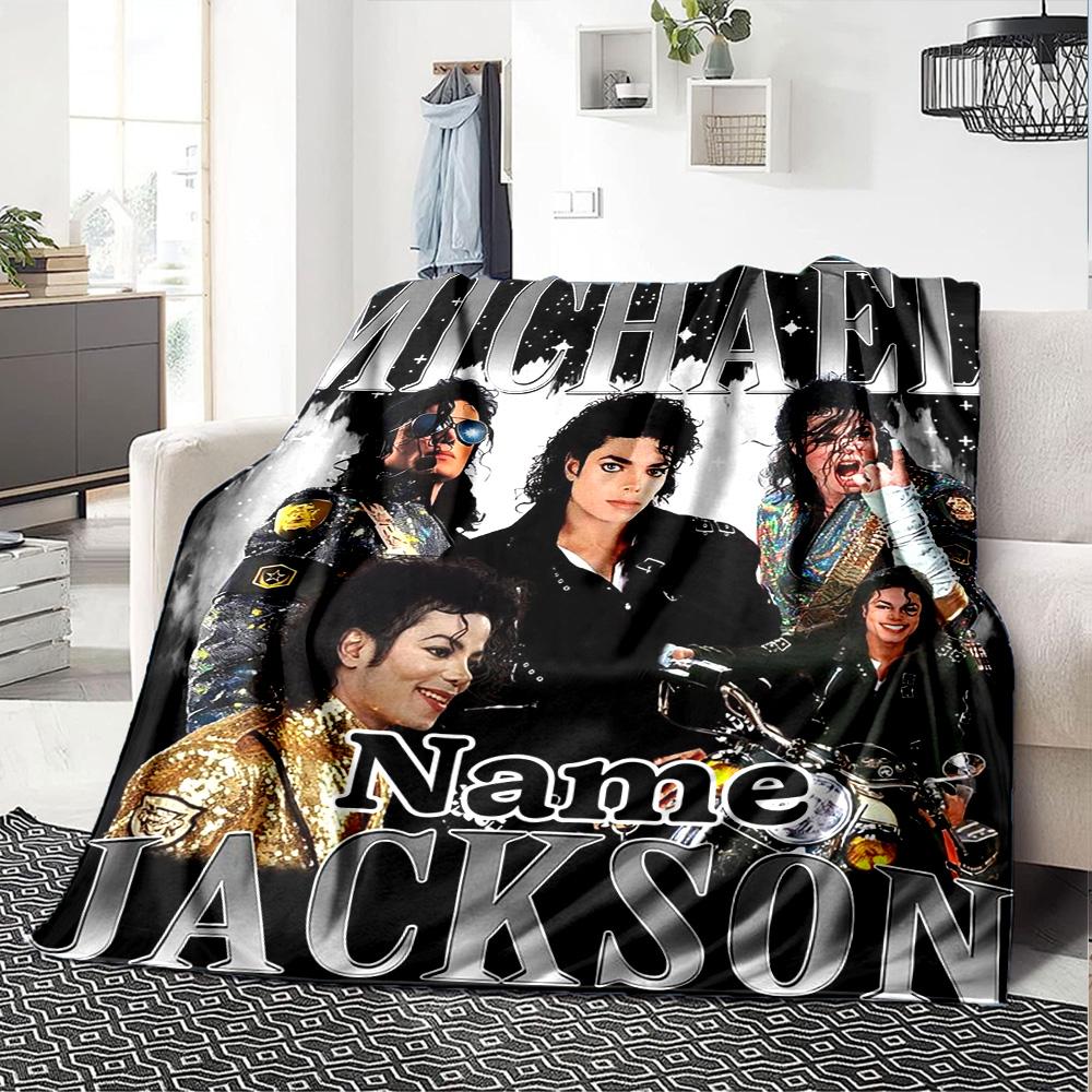 Custom Name Michael Jackson's Iconic Pose flannel Blanket for Super Soft Cute Comfort Blanket for Travel Bedding Couch Sofa Blanket