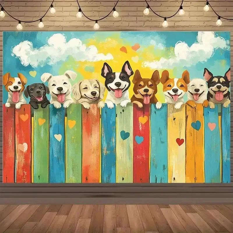 Dog-themed Background Fabric - Extremely Suitable for Creating a Festive Atmosphere for Dog Parties and Celebration Occasions!