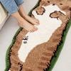 Cat Long Carpet Funny Fluffy Bedside Rugs Floor Mat Living Room Children'S Room Rug Washable Non-Slip Mat Home Decoration
