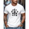 T-shirt da uomo, Comoda e versatile, Semplice e pulita, T-shirt estiva casual da uomo con grafica Gorilla World Gym, Girocollo, Manica corta
