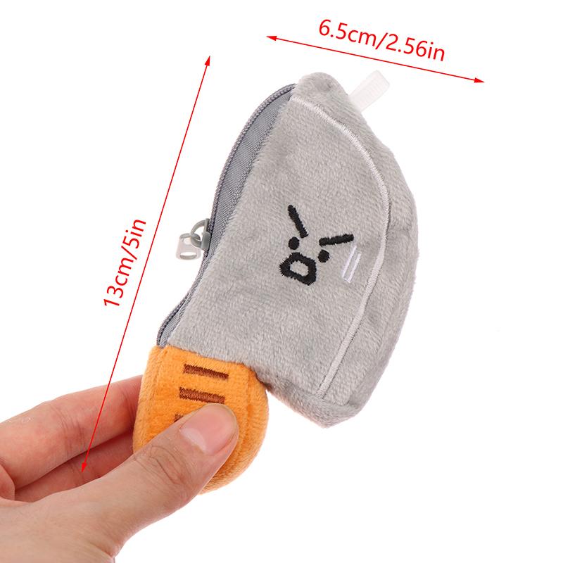 Creative Plush Kitchen Knife Shape Plush Coin Purse Funny Cartoon Money Change Purse Zipper Wallet Keychain Storage Bag Kid Gift