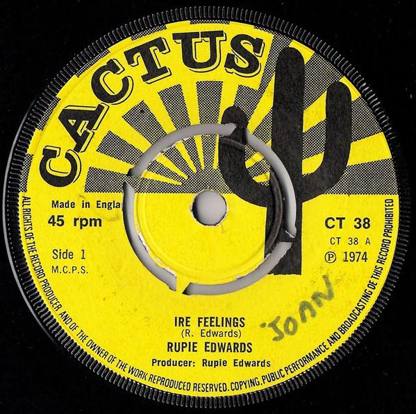

7inch Record RUPIE EDWARDS - Ire Feelings CT38 Cactus 1974 UK Reggae, Ska & Dub Used