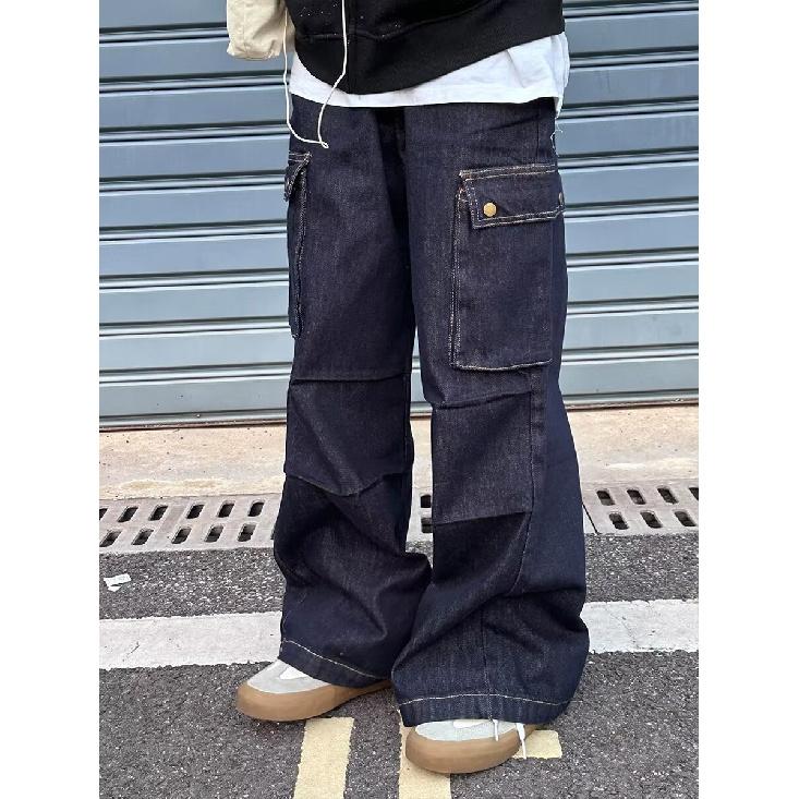 Pánské džíny American High Street, podzimní trendy, značkové, volné, široké, rovné, mikro rozšířené