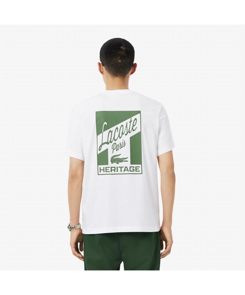 LACOSTE Men'S Back Print Classic Fit Short Sleeve T-Shirt Th5948-55N 001