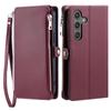 For Samsung Galaxy S25 FE Case TPU+PU Leather Wallet Phone Cover with Wrist Strap